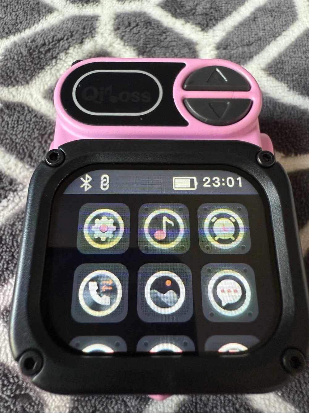 Pink Metal Bluetooth Speaker with Screen